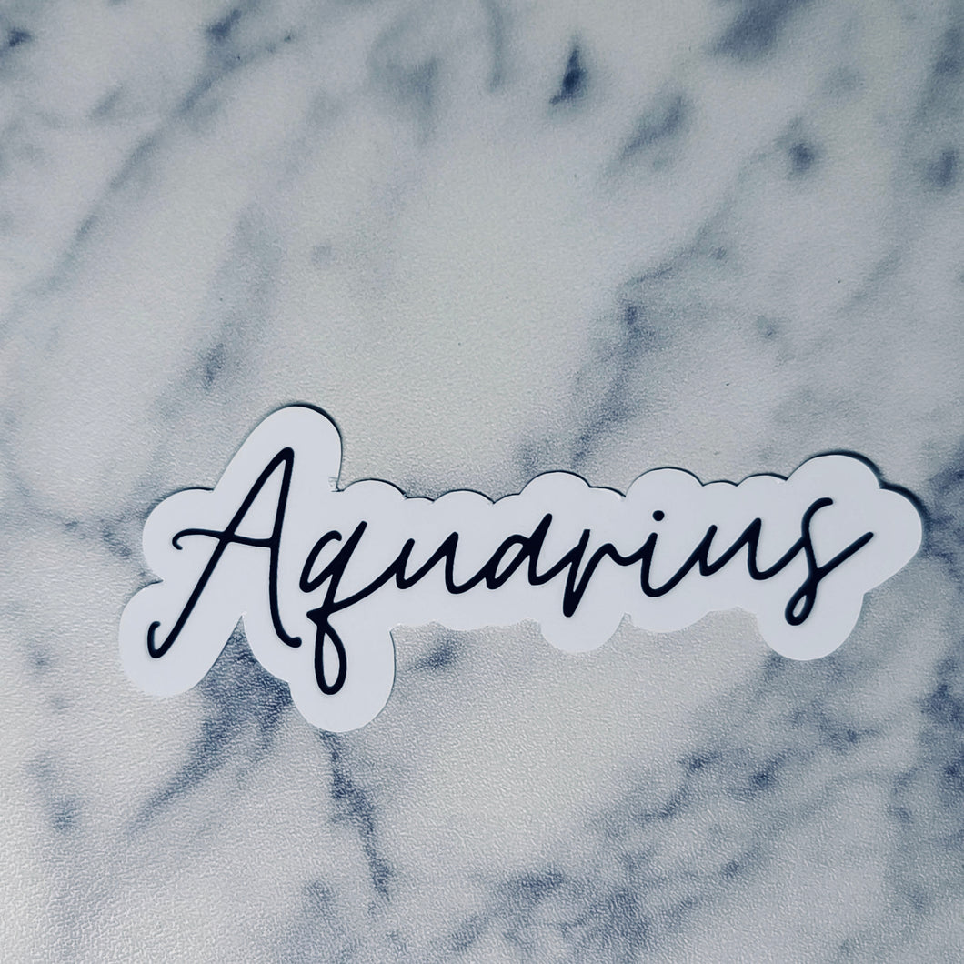 Aquarius Script Sticker